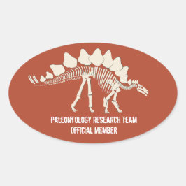 Dinosaur Bones Paleontology Anpassade Badge Ovalt Klistermärke