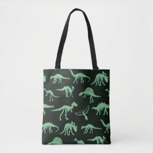 Dinosaur Bones Vintage Silhouette Illustration. Tygkasse