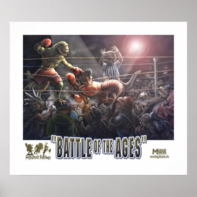 Dinosaur Boxing Match Poster (Framsidan)