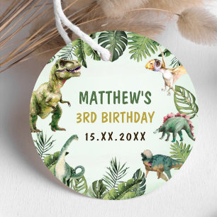 Dinosaur Boy 3rd Birthday Party Gåvor Etiketter