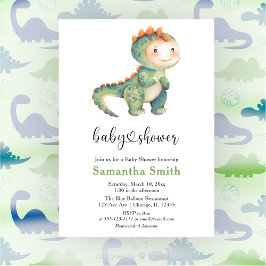 Dinosaur Boy Baby Shower Inbjudningar