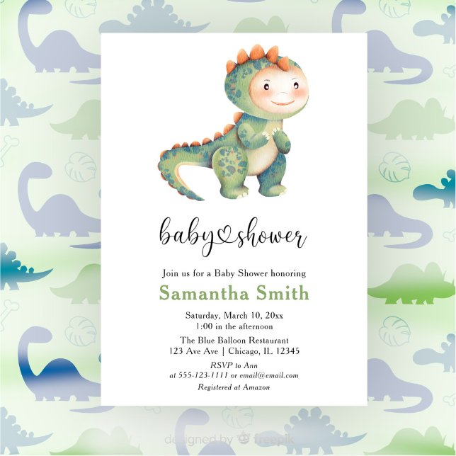 Dinosaur Boy Baby Shower Inbjudningar (Skapare uppladdad)
