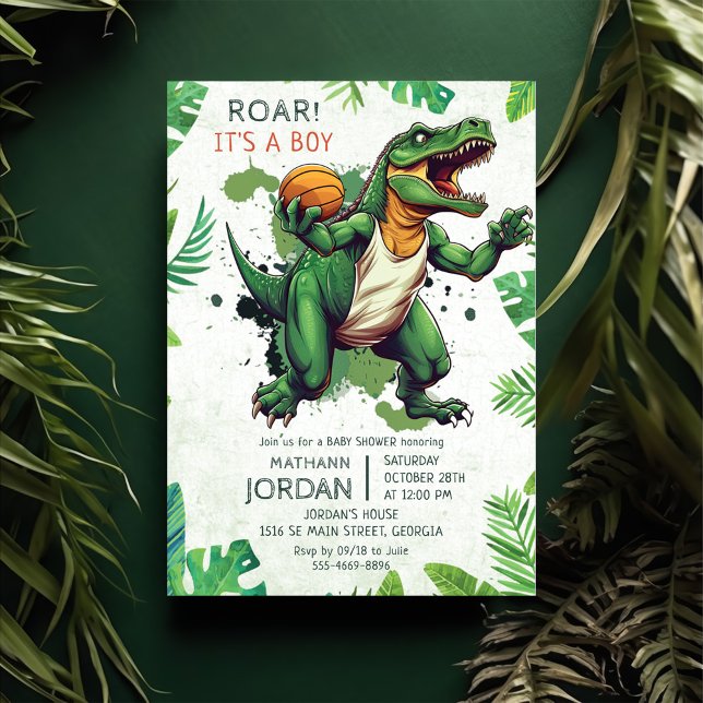Dinosaur Boy Baby Shower Party Inbjudningar (Skapare uppladdad)