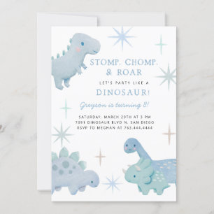 Dinosaur Boy Födelsedagsfest inbjudan