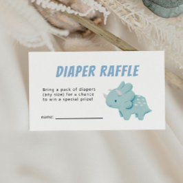Dinosaur Boy Shower Diaper Raffle Biljett Tilläggskort