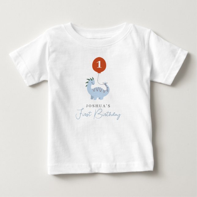 Dinosaur Boys första födelsedag T Shirt (Framsida)