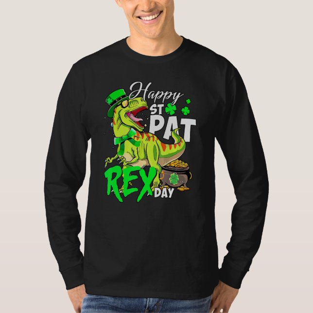 Dinosaur Boys Kids i Lycklig T Rex Saint patrick Shirt (Framsida)