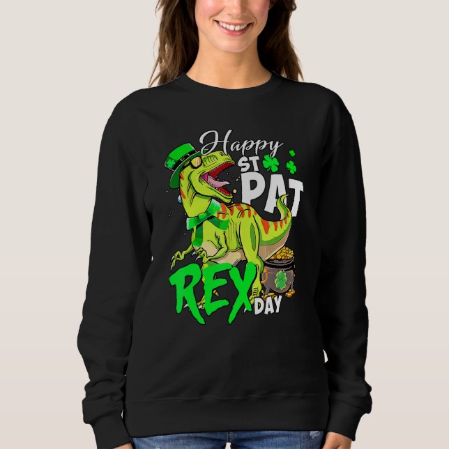 Dinosaur Boys Kids i Lycklig T Rex Saint patrick Shirt (Framsida)