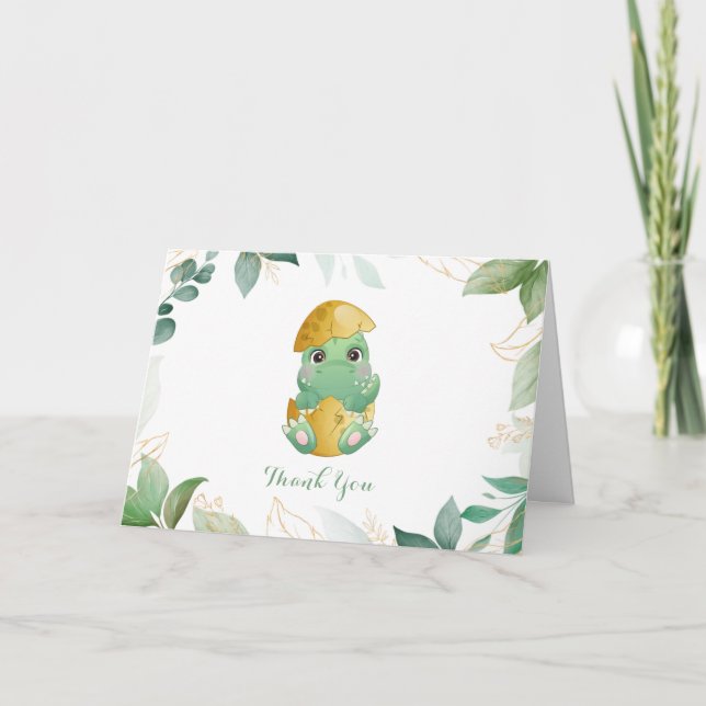 Dinosaur Boys Tack Baby Shower Card (Framsida)