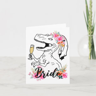 Dinosaur Bride Bridesmaid Blommigt Bachelorette Pa Kort