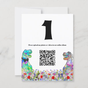 Dinosaur Bröllop Colorful Wildblomma QR-kod