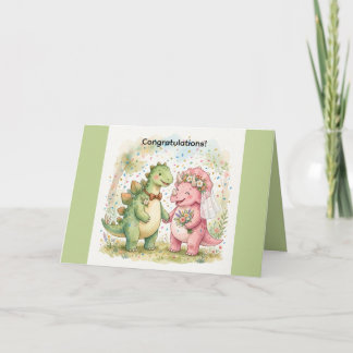 Dinosaur Bröllop Grattis Gratulationskort Kort