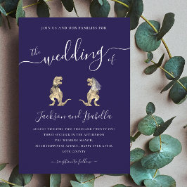 Dinosaur Bröllop T-Rex Bride and Groom Inbjudningar