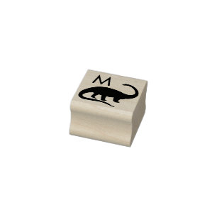 Dinosaur Brontosaurus Cute Barn Monogram Initialt Stämpel