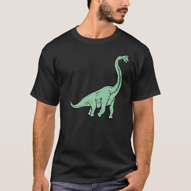 Dinosaur Brontosaurus Cute Prehistorisk fotnotsdos T Shirt (Framsida)