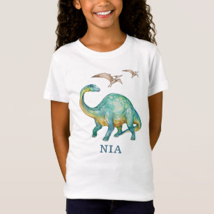 Dinosaur Brontosaurus Personlig Girl's T-Shirt