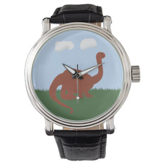 Dinosaur Brontosaurus Whimsical Tecknad Art Armbandsur