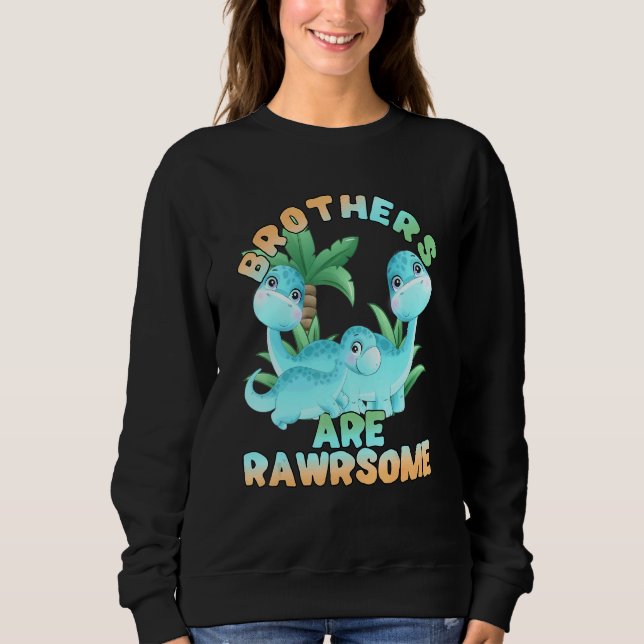Dinosaur Brother 3 Brothers Big Little Mitten Rawr T Shirt (Framsida)