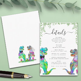 Dinosaur Brud och Brudgum Wedding Detaljer Tilläggskort