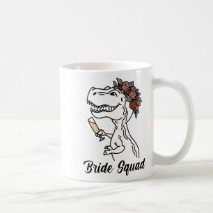 Dinosaur Brud Sällskap Brudtärna Sängkammarparty Kaffemugg