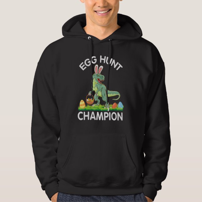 Dinosaur Bunny Hunting Påskägg Champion Hoodie (Framsida)