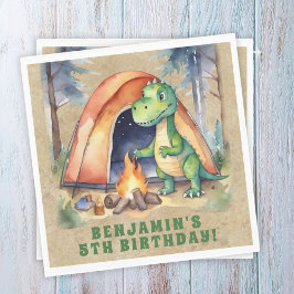 Dinosaur Campout-Födelsedagsfest Pappersservett