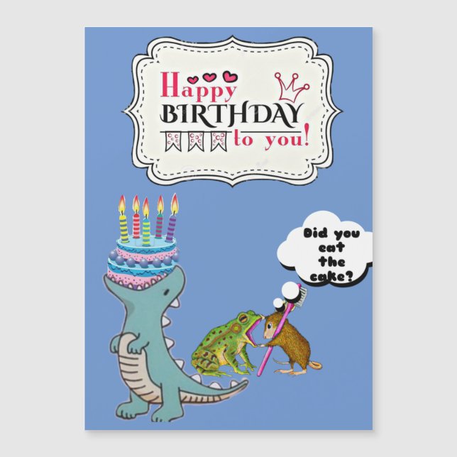 Dinosaur Card /Funny birthday card/ (Framsida)