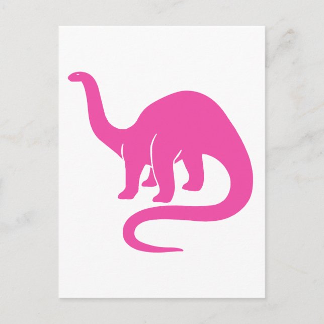 Dinosaur Card - Rosa Vykort (Framsida)