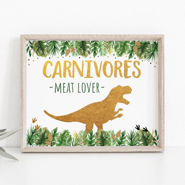 Dinosaur Carnivores Birthday Food Sign Poster (Skapare uppladdad)