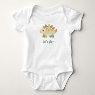 Dinosaur Cartoon Style Personalized Baby Bodysuit T Shirt