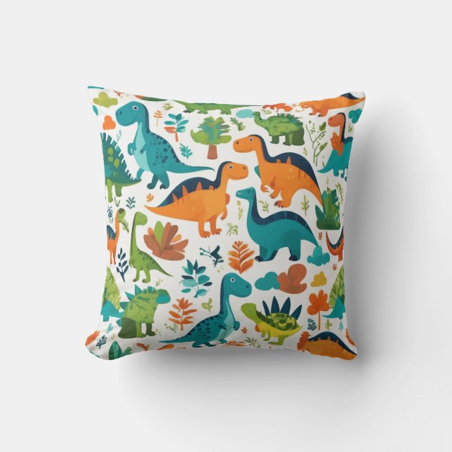 Dinosaur Character Pillow Cushion Kudde (Framsida)