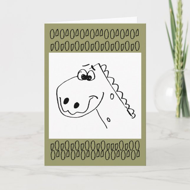 Dinosaur Cheer (Färg me) Kort (Framsida)