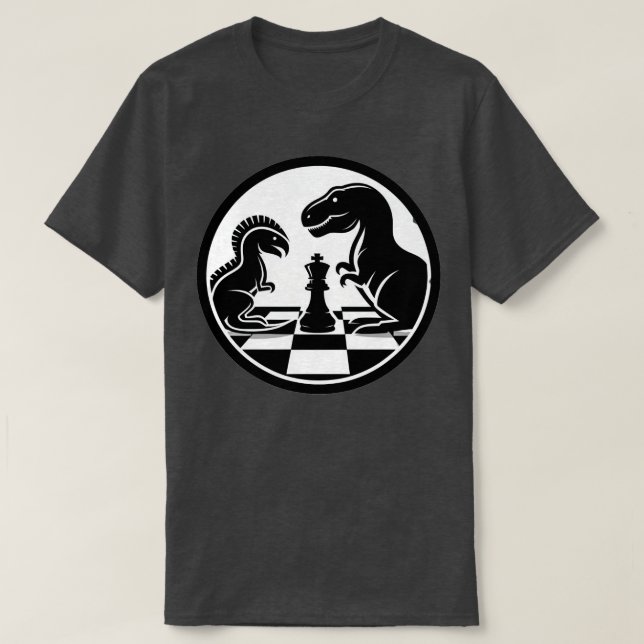 Dinosaur Chess Faceoff 1 T Shirt (Design framsida)