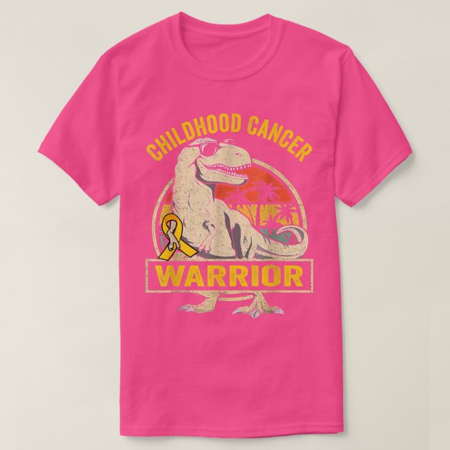 Dinosaur Children Cancer Warrior i september T Shirt (Design framsida)