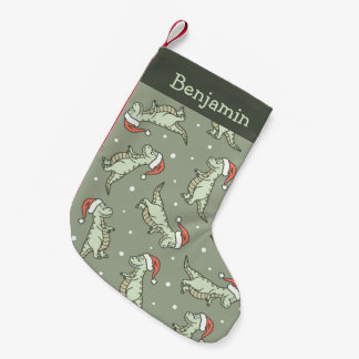 Dinosaur Christmas Boy Santa Claus Dino T-Rex Sage Liten Julstrumpa
