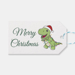 Dinosaur Christmas Snow Winter T-Rex Dino Adult Cl Presentetikett