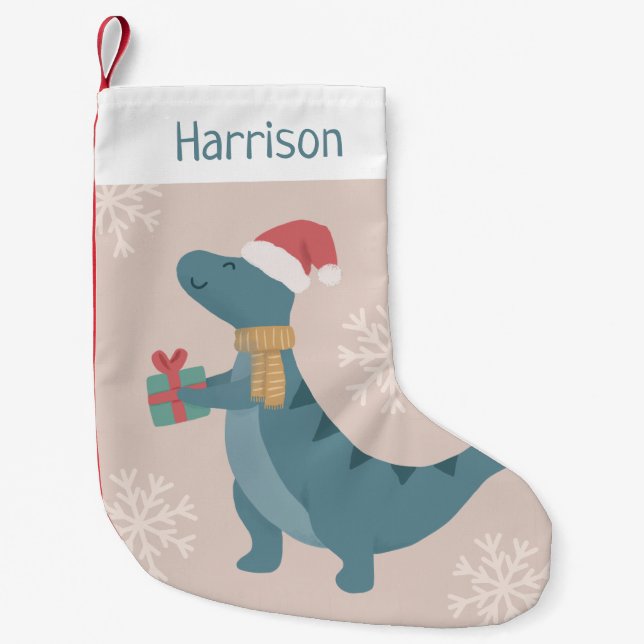 Dinosaur Christmas Stocking Liten Julstrumpa (Framsidan)