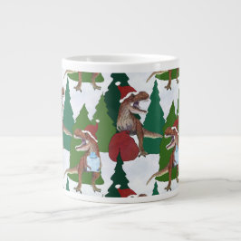 Dinosaur Christmas T-Rex Santa Jumbo Mugg