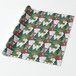 Dinosaur Christmas T-Rex Santa Presentpapper