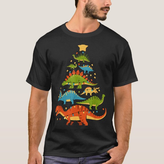 Dinosaur Christmas Tree Dino Trex Dinosaur Lover C T Shirt (Framsida)