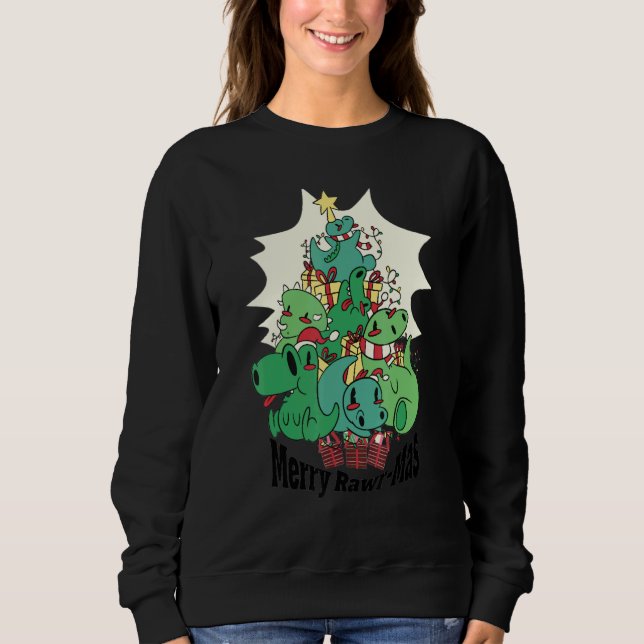Dinosaur Christmas Tree Rex Idea Kids & Dino Xmas  T Shirt (Framsida)