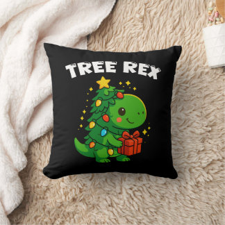 Dinosaur Christmas Tree T-Rex Cute Dino Xmas Party Kudde