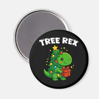 Dinosaur Christmas Tree T-Rex Cute Dino Xmas Party Magnet