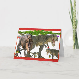 dinosaur christmas ver 2 helgkort