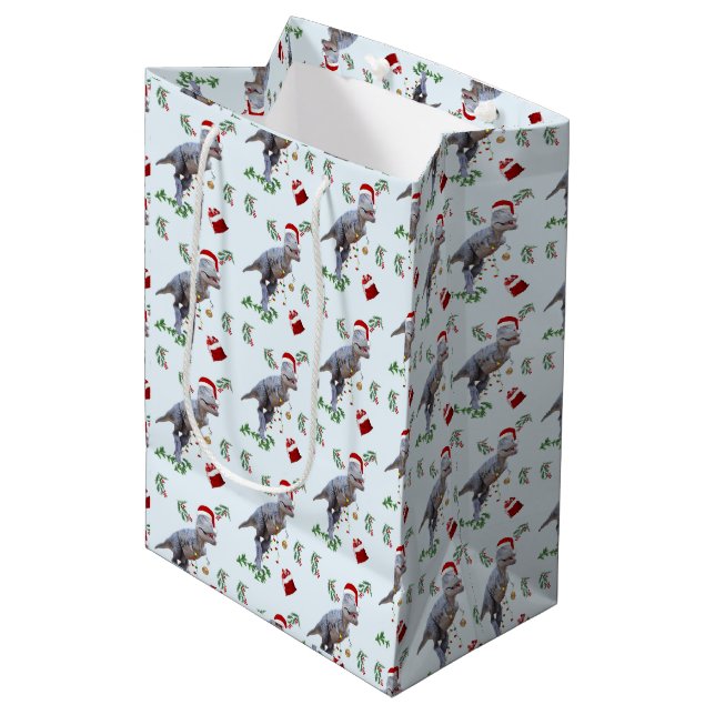 Dinosaur Christmas Wrapping Paper Roll (Framsidan Vinklad)