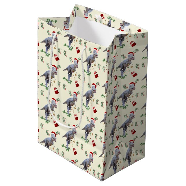 Dinosaur Christmas Wrapping Paper Roll (Framsidan Vinklad)