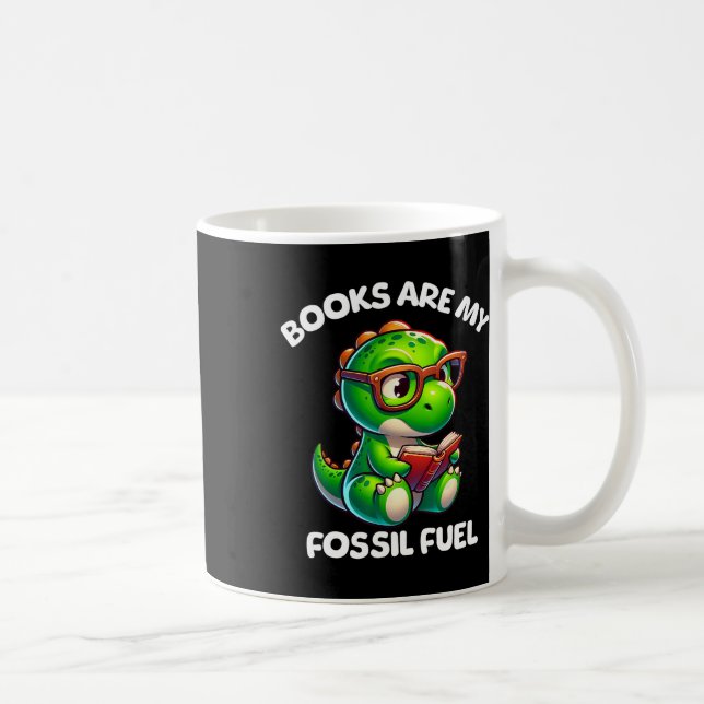Dinosaur Ck To School Reading Books Funny Quote  Kaffemugg (Höger)
