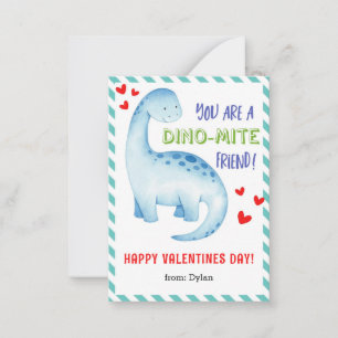 Dinosaur Classroom Mini Valentines day Card Kids Anteckningskort