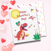 Dinosaur Classroom Valentindagskort