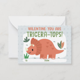 Dinosaur Classroom Valentine's Day Card Anteckningskort